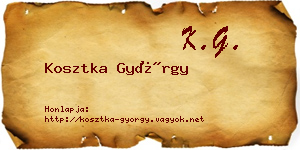 Kosztka György névjegykártya