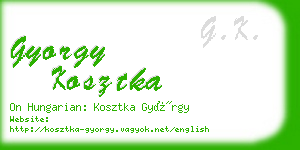 gyorgy kosztka business card